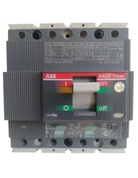 Disjoncteur automatique Abb 1sda051132r1 t2n 160 pr221ds-ls in 160a 4p f f 36ka